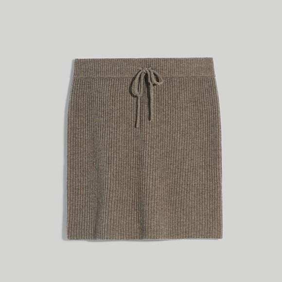 NWT Madewell Drawstring Mini Sweater Skirt - Fatigue Green - Size Medium - Picture 5 of 5